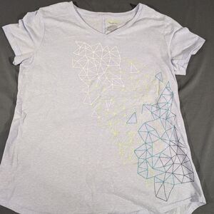 Tek Gear Light Blue Geometric Women's Tee